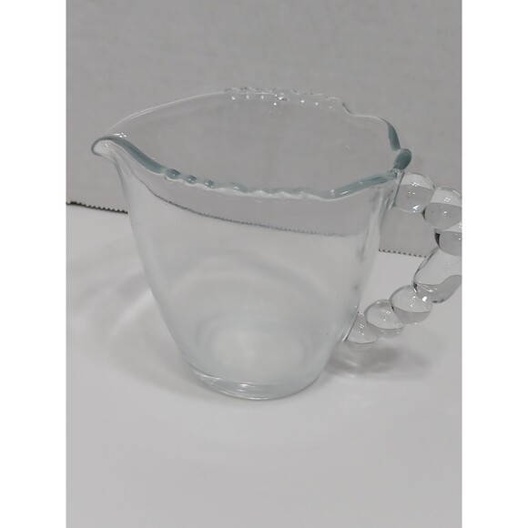Vintage “Bubble” Clear Glass Creamer – Mid Century w/ Bubble Handle, 1940s–60s - Picture 4 of 4